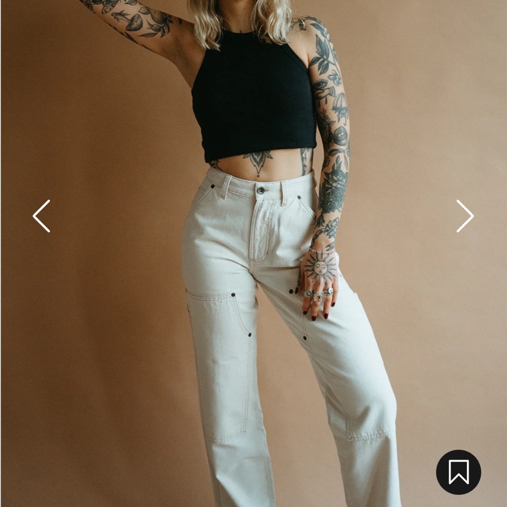 High Rise Women's Jeans in Cream